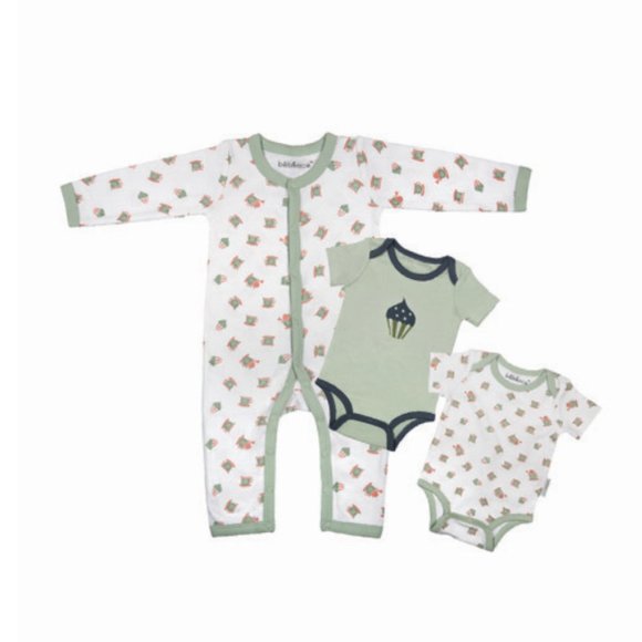 3-Pack - Unisex Organic Baby Jumpsuit and Onesies - Picture 1 of 5
